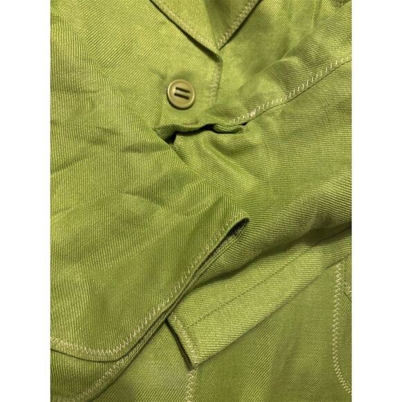 Tribal Women's Blazer Jacket Green Size 10 linen Blend 3 Front Button - Picture 10 of 12